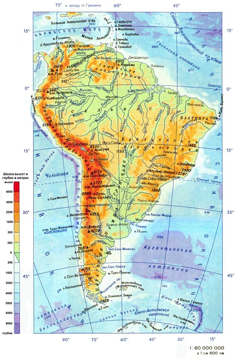 Рис. 2. Физическая карта Южной Америки&nbsp;[28]