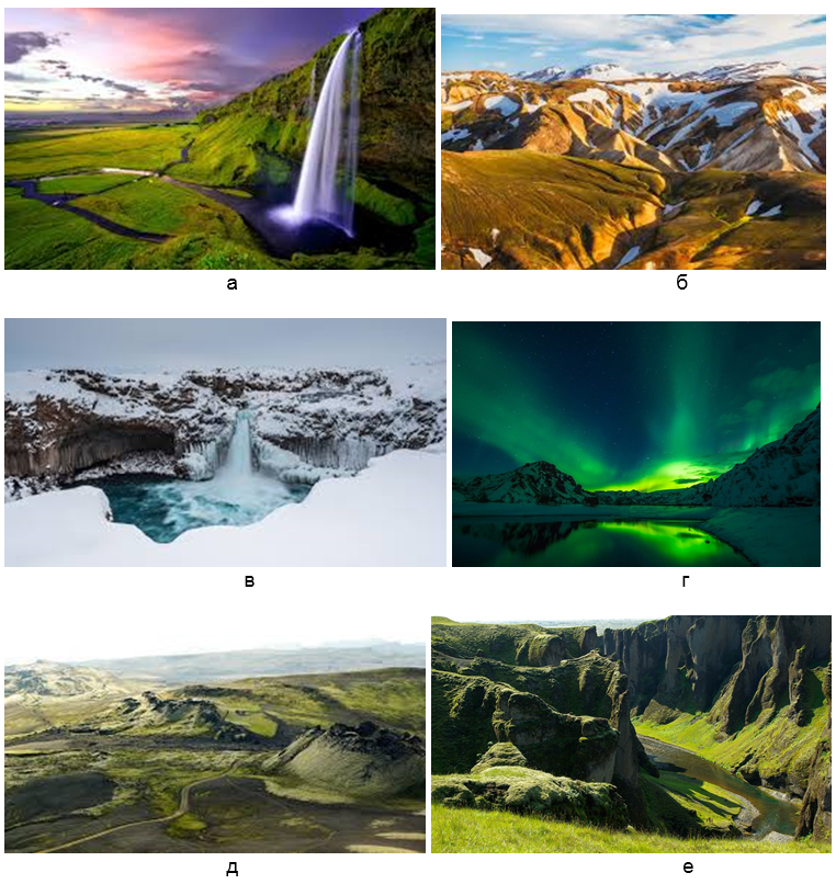 Рис. 2. Некоторые пейзажи Исландии в разные времена года &nbsp;[4]