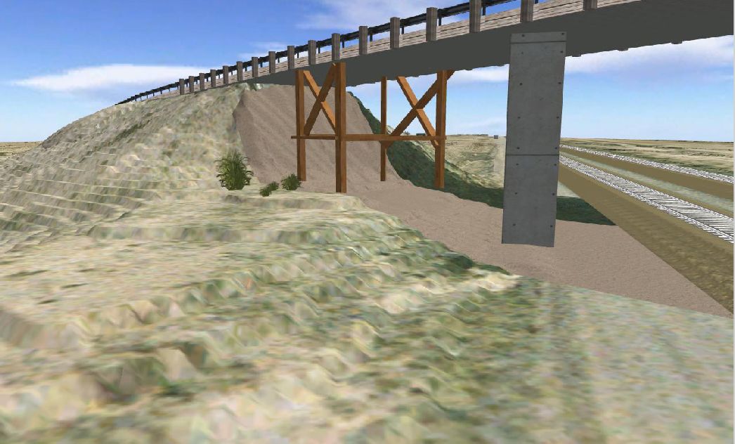 Рис. 5. Одно из проектных предложений по мосту Камбре, разработанное стажером Мэттью Оукли (Matthew Oakeley) в программе Autodesk InfraWorks всего за несколько часов. Фотография любезно предоставлена Департаментом транспорта штата Нью-Мексико США