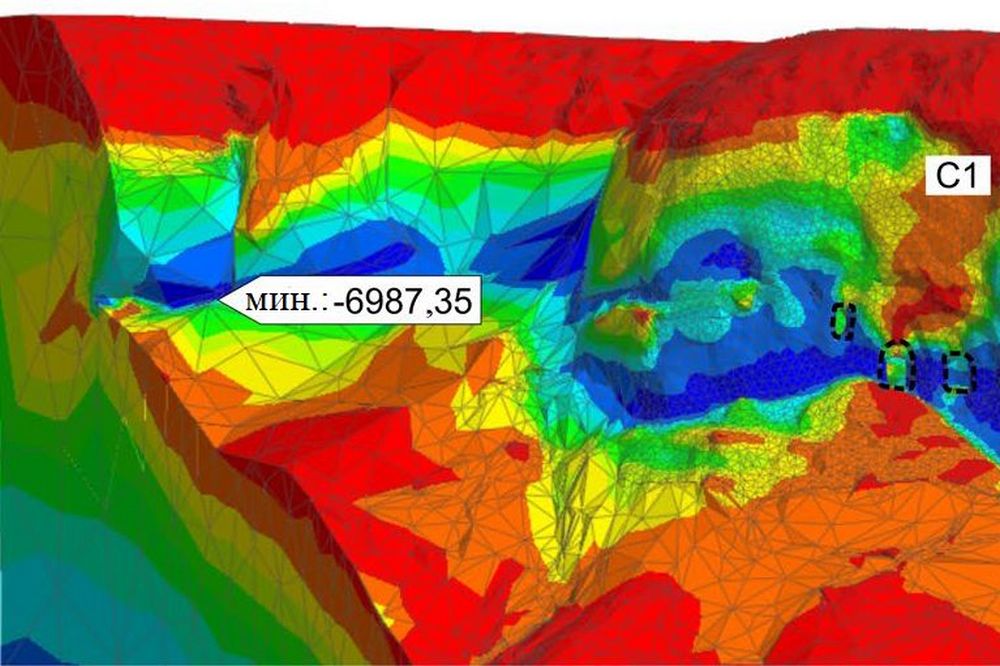 Трехмерный конечноэлементный анализ устойчивости пещерного монастыря Саберееби (Грузия). Часть 2